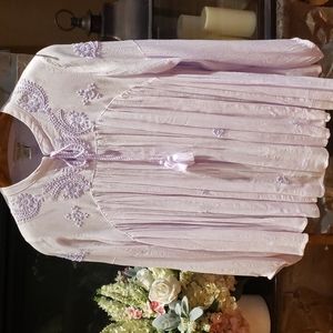 New Rachel ZOEY PURPLE blouse WITH EMBROIDERED FLOWERS L